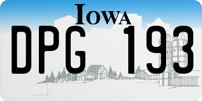 IA license plate DPG193