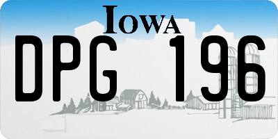 IA license plate DPG196
