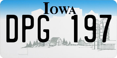 IA license plate DPG197