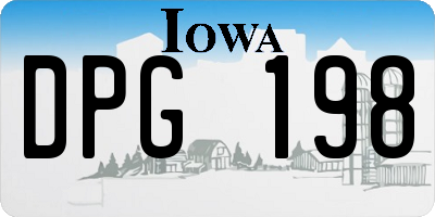IA license plate DPG198