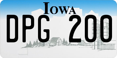IA license plate DPG200