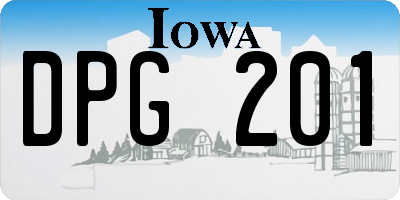 IA license plate DPG201