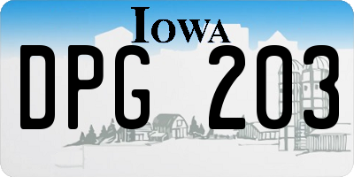 IA license plate DPG203