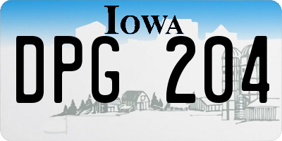 IA license plate DPG204