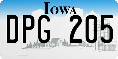 IA license plate DPG205