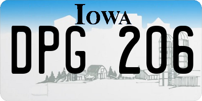 IA license plate DPG206