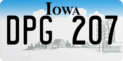 IA license plate DPG207
