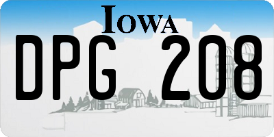IA license plate DPG208