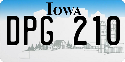 IA license plate DPG210