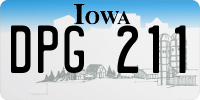 IA license plate DPG211