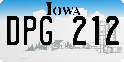 IA license plate DPG212