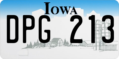 IA license plate DPG213