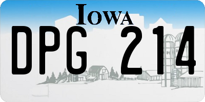 IA license plate DPG214