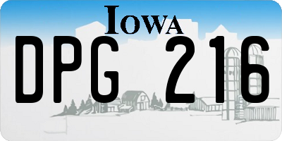 IA license plate DPG216