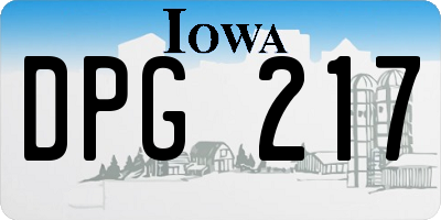 IA license plate DPG217