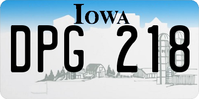 IA license plate DPG218