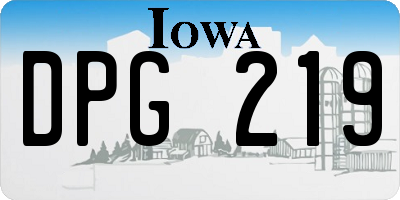 IA license plate DPG219