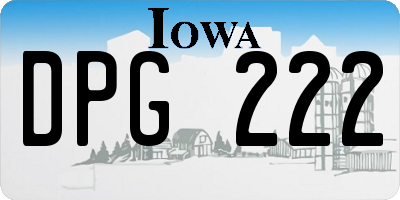 IA license plate DPG222