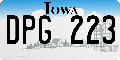 IA license plate DPG223