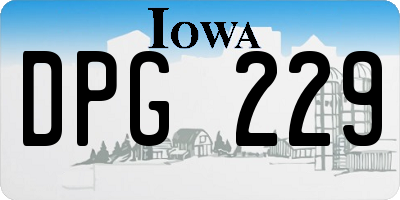 IA license plate DPG229