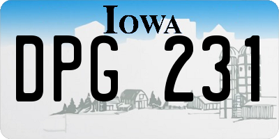 IA license plate DPG231