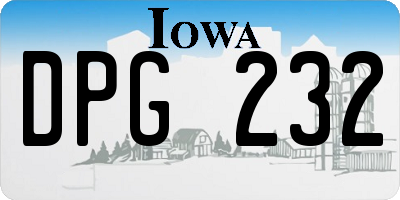 IA license plate DPG232