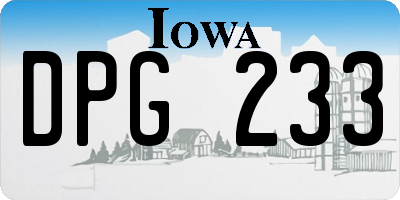 IA license plate DPG233
