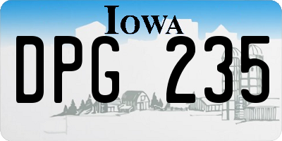 IA license plate DPG235