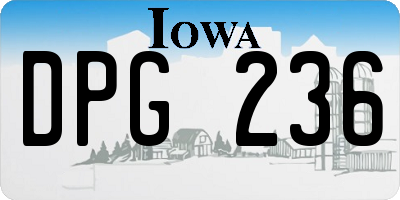 IA license plate DPG236