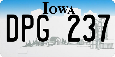 IA license plate DPG237