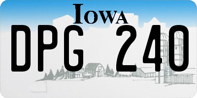 IA license plate DPG240