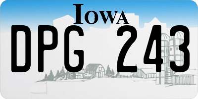 IA license plate DPG243