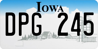 IA license plate DPG245