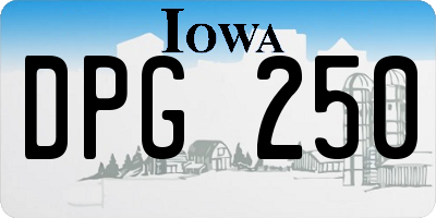 IA license plate DPG250