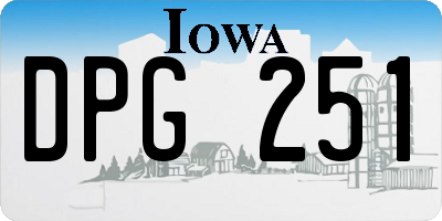IA license plate DPG251