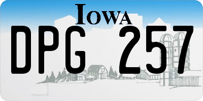IA license plate DPG257