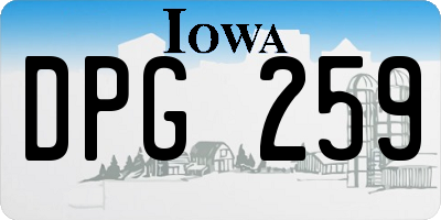 IA license plate DPG259