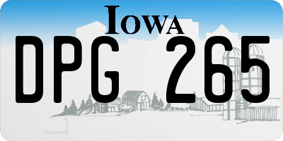 IA license plate DPG265