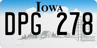 IA license plate DPG278