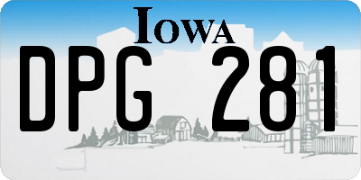 IA license plate DPG281