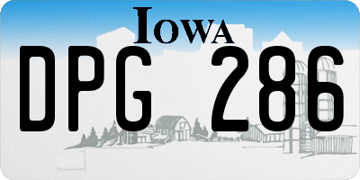 IA license plate DPG286