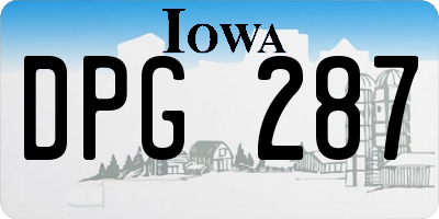IA license plate DPG287