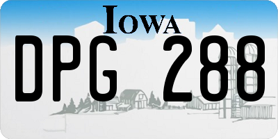 IA license plate DPG288