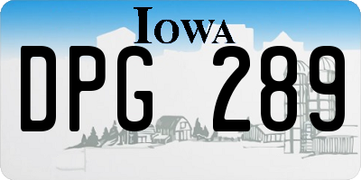 IA license plate DPG289