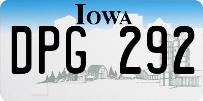 IA license plate DPG292