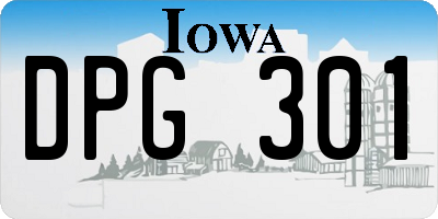 IA license plate DPG301