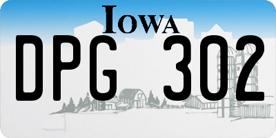 IA license plate DPG302