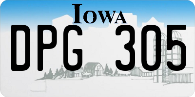 IA license plate DPG305