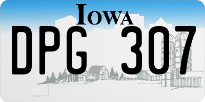 IA license plate DPG307