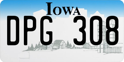 IA license plate DPG308